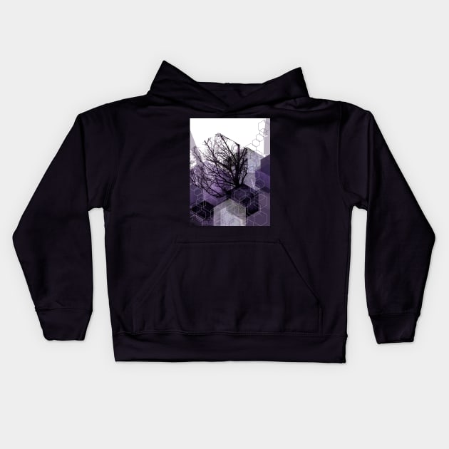 Purple Tree Part Two Kids Hoodie by UrbanEpiphany